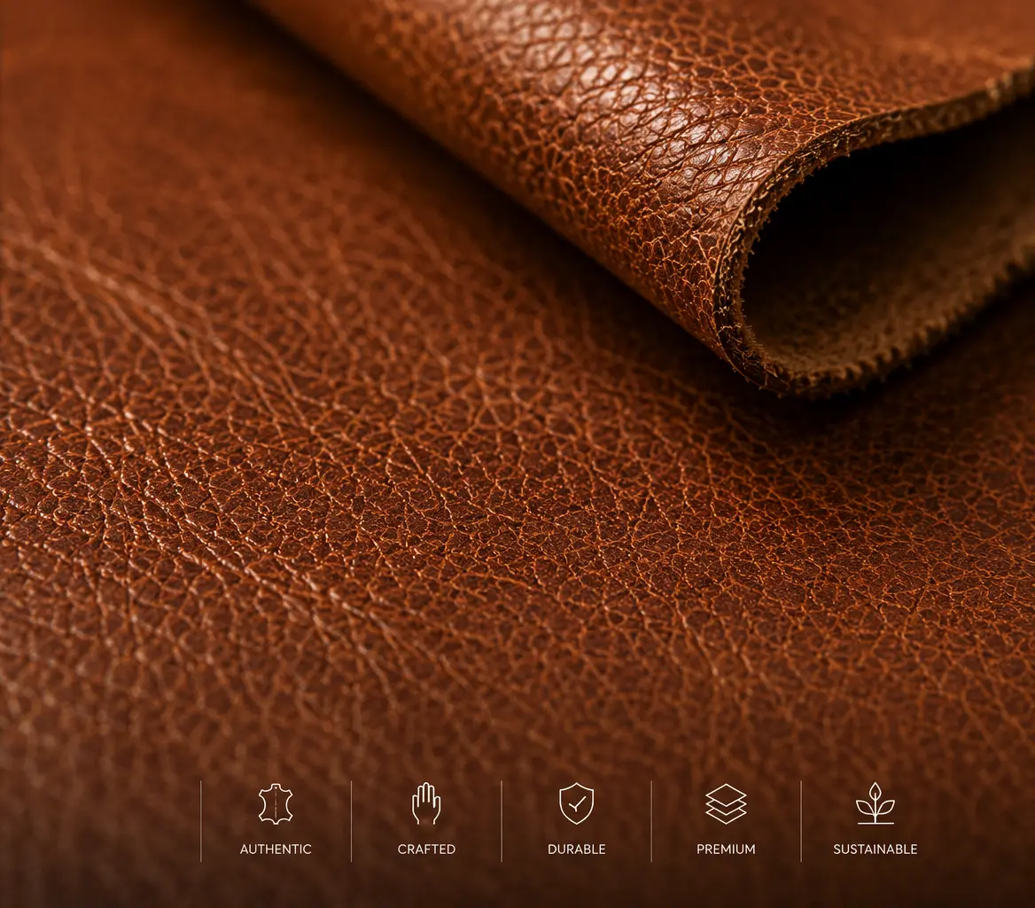 Close-up of leather grain