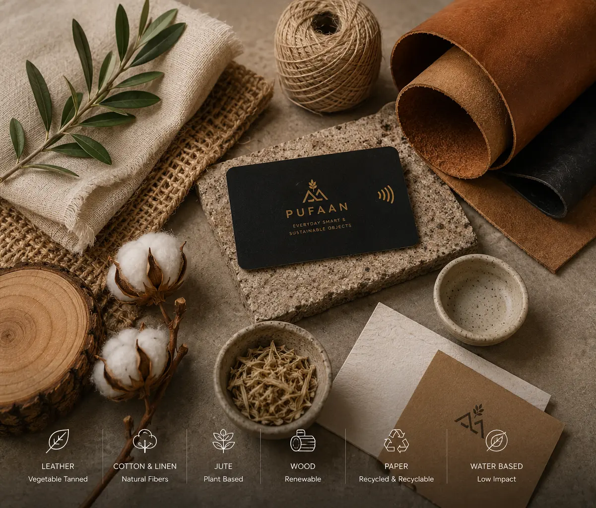 Natural wood and material composition